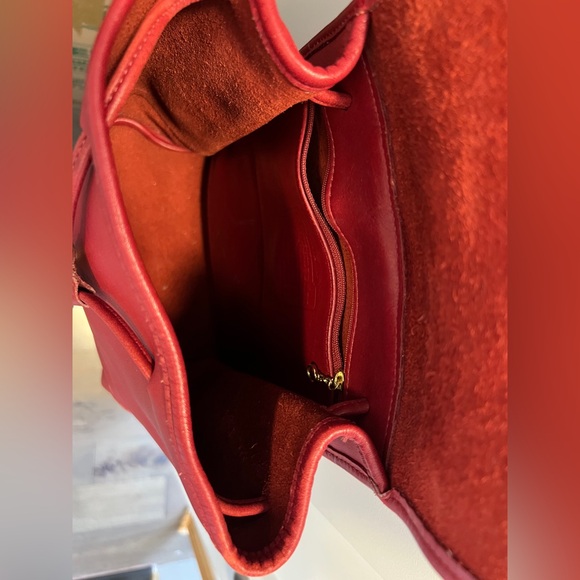 Vintage Coach Large Red Leather Daypack Backpack RARE - Picture 13 of 17